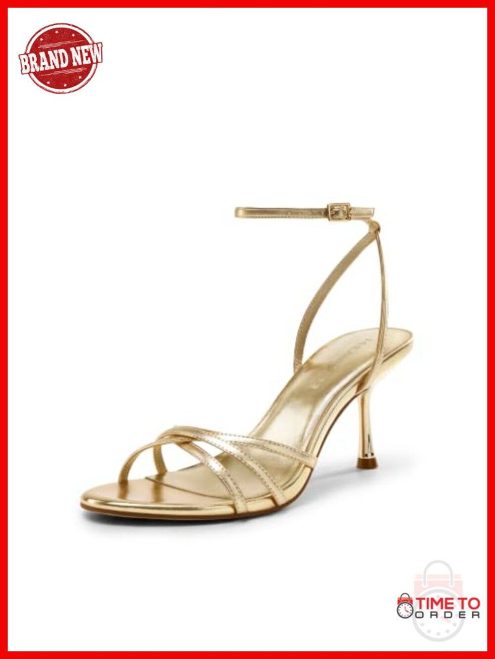 Women's Kitten Heel Ankle Strap Sandals